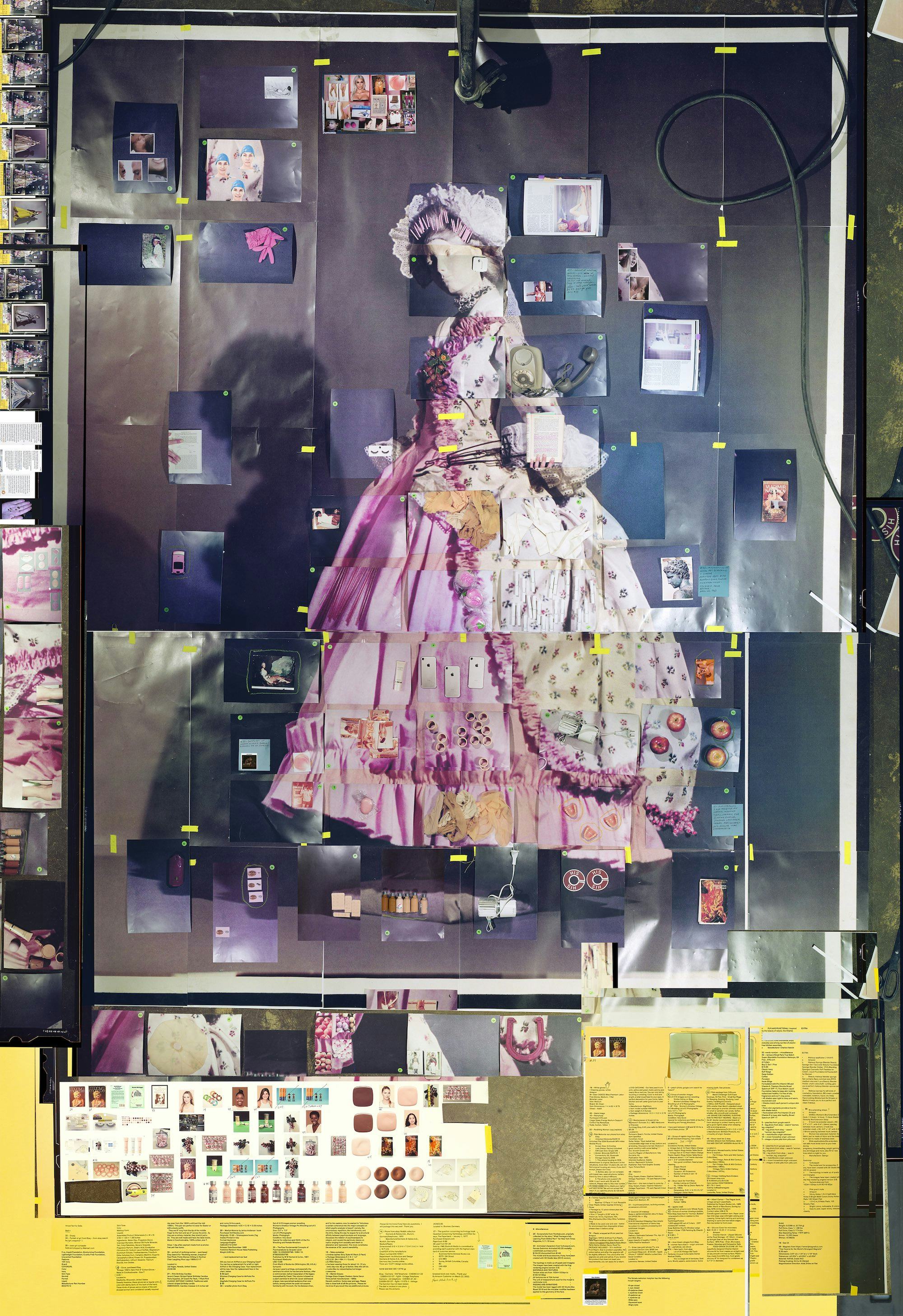 Collage image of a historical doll