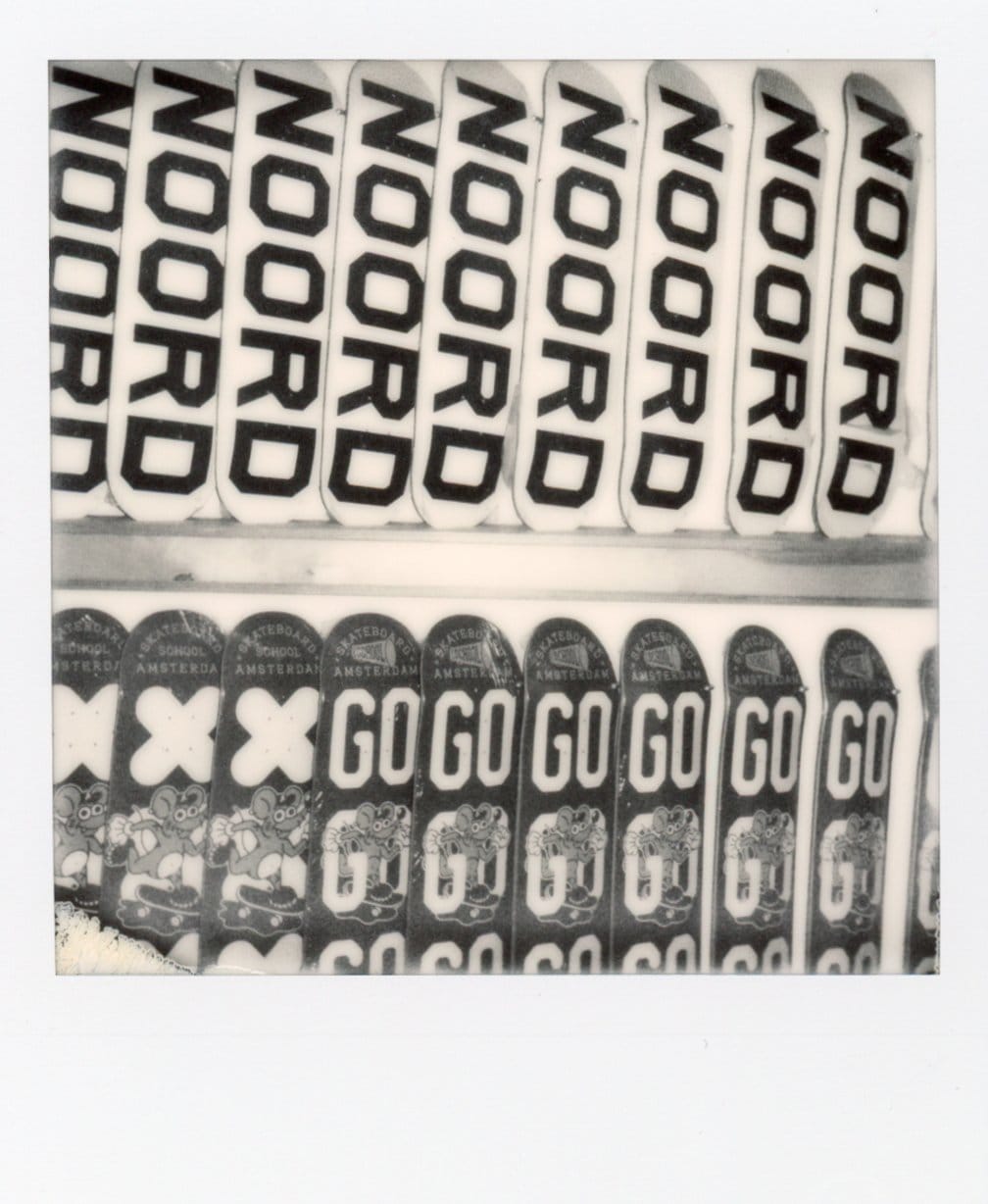 Polaroid of skateboards