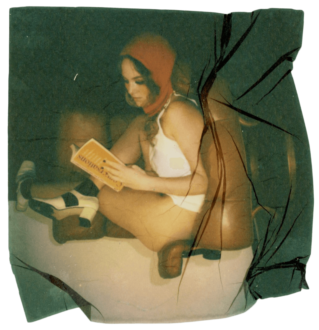 woman reading book