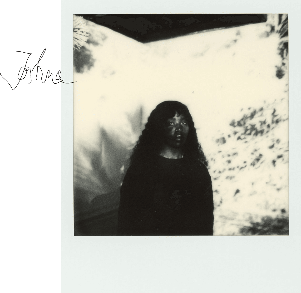 Polaroid BW of black woman