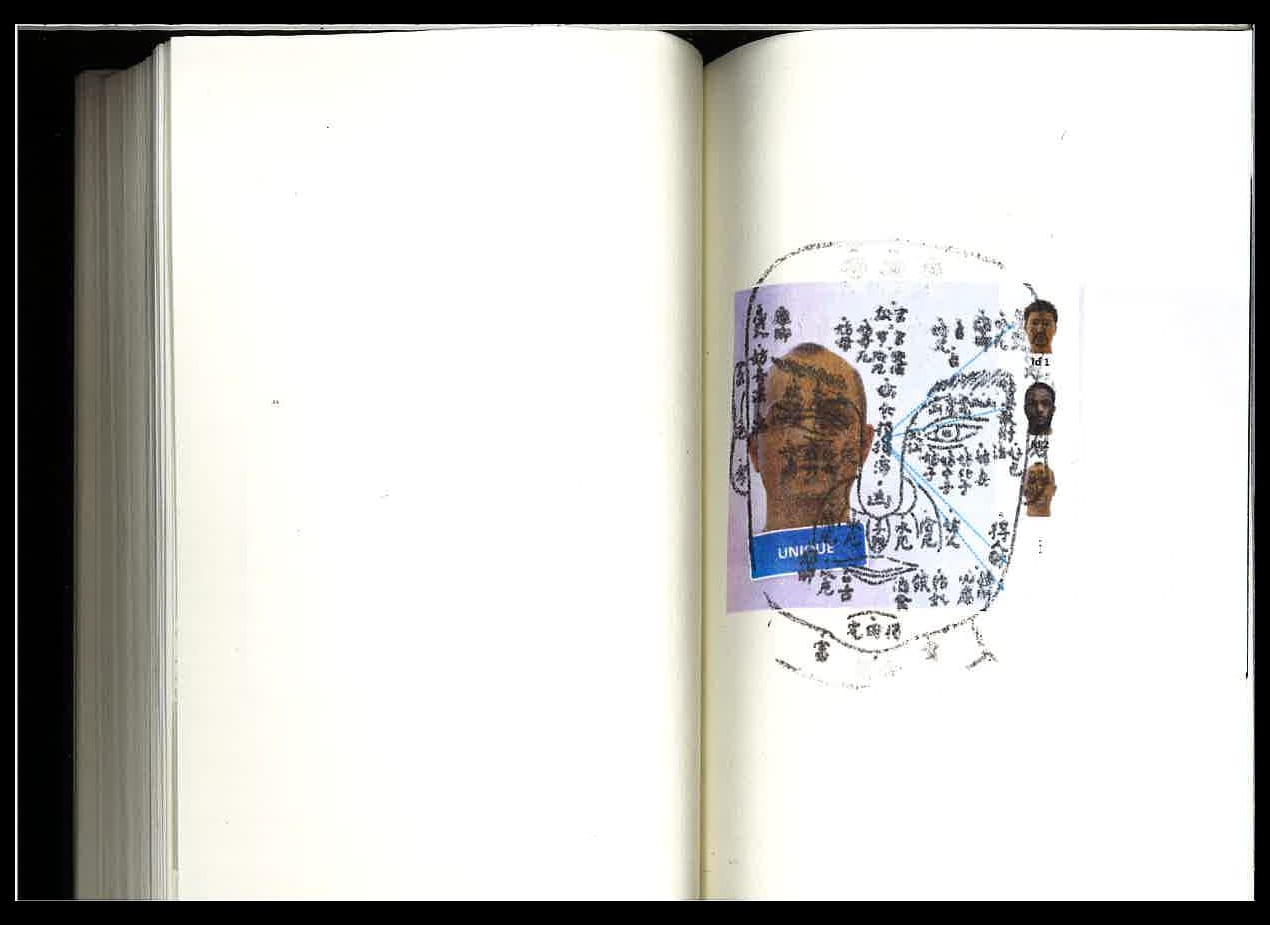 Scan of book spread from the research notebook of Sheung Yiu, from his project Interfaces of Predictions © Sheung Yiu