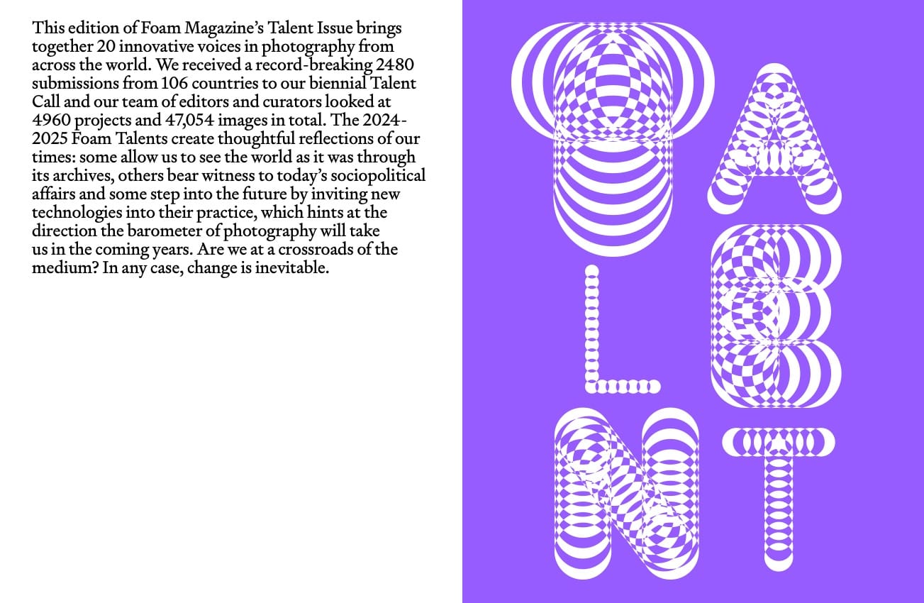 Spread of Foam Magazine, a photo publication