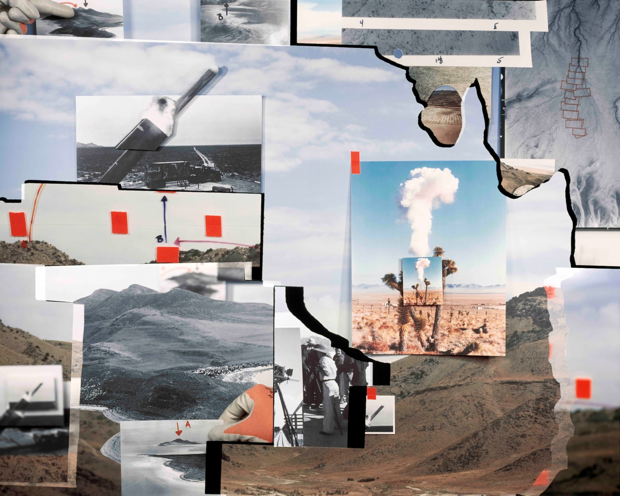 Analogue photo collage showing several images of the West Desert in Utah © Jaclyn Wright