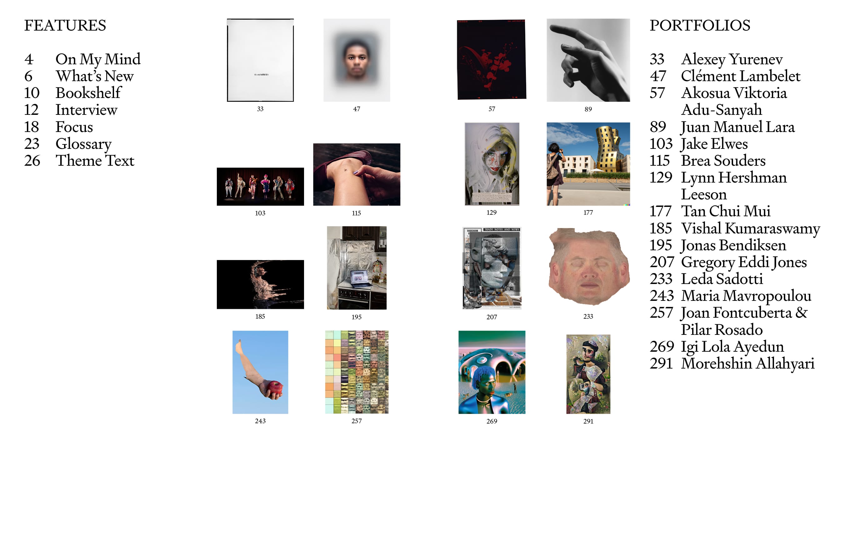 Spread of a photography magazine