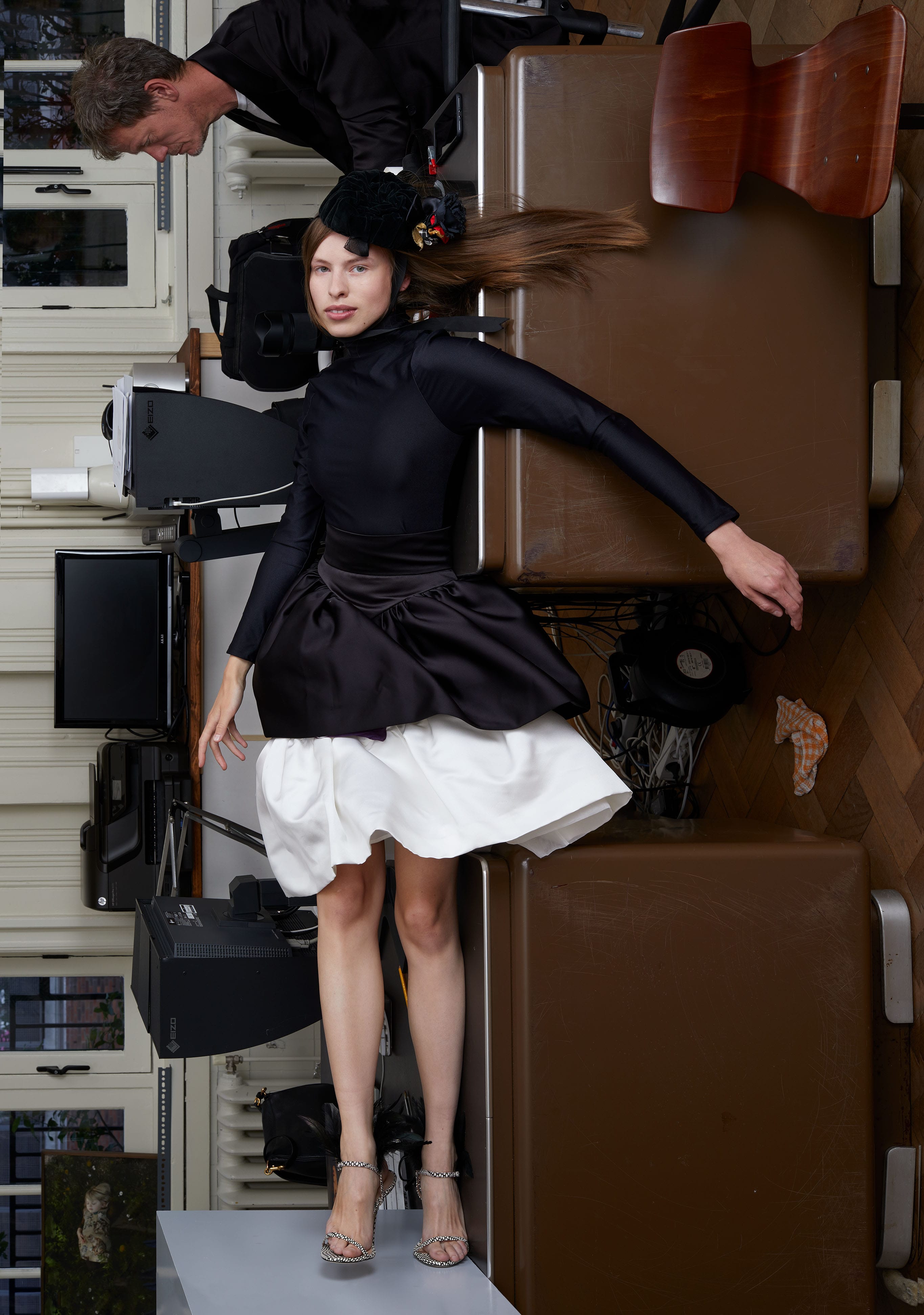 Fashion image with model laying