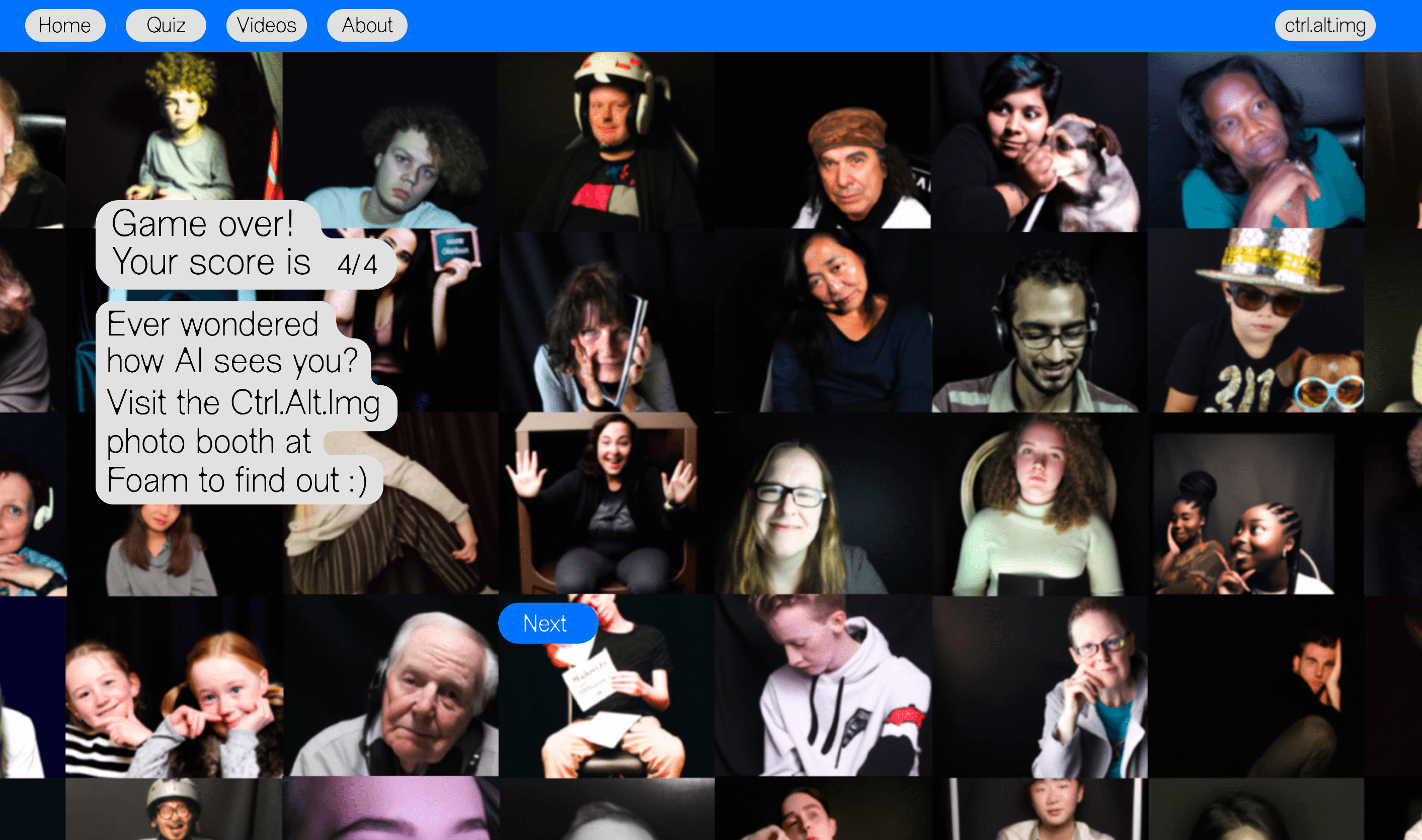 Print screen of Ctrl.Alt.Img quiz. © Affect Lab / Foam