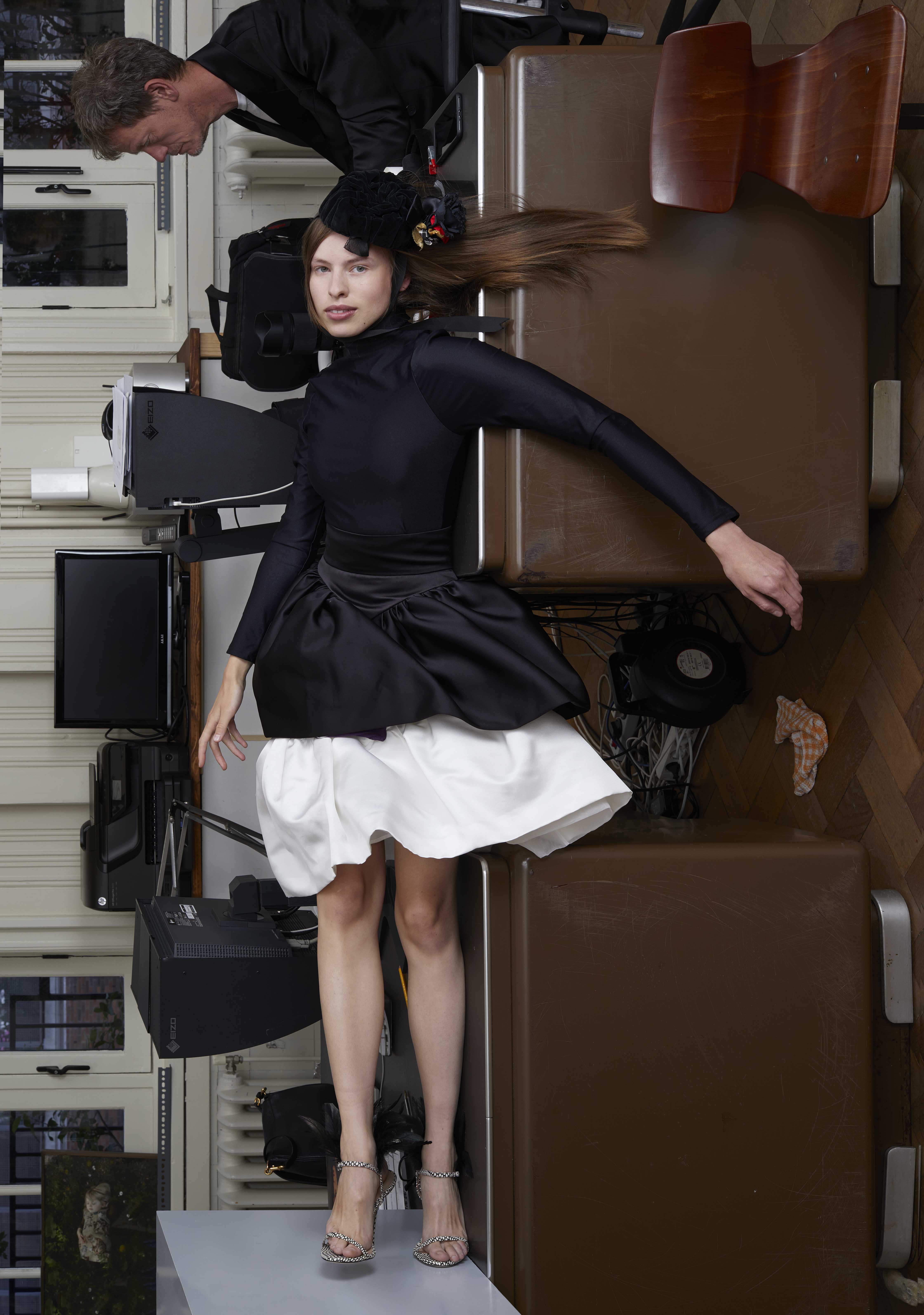 woman with hat and white skirt
