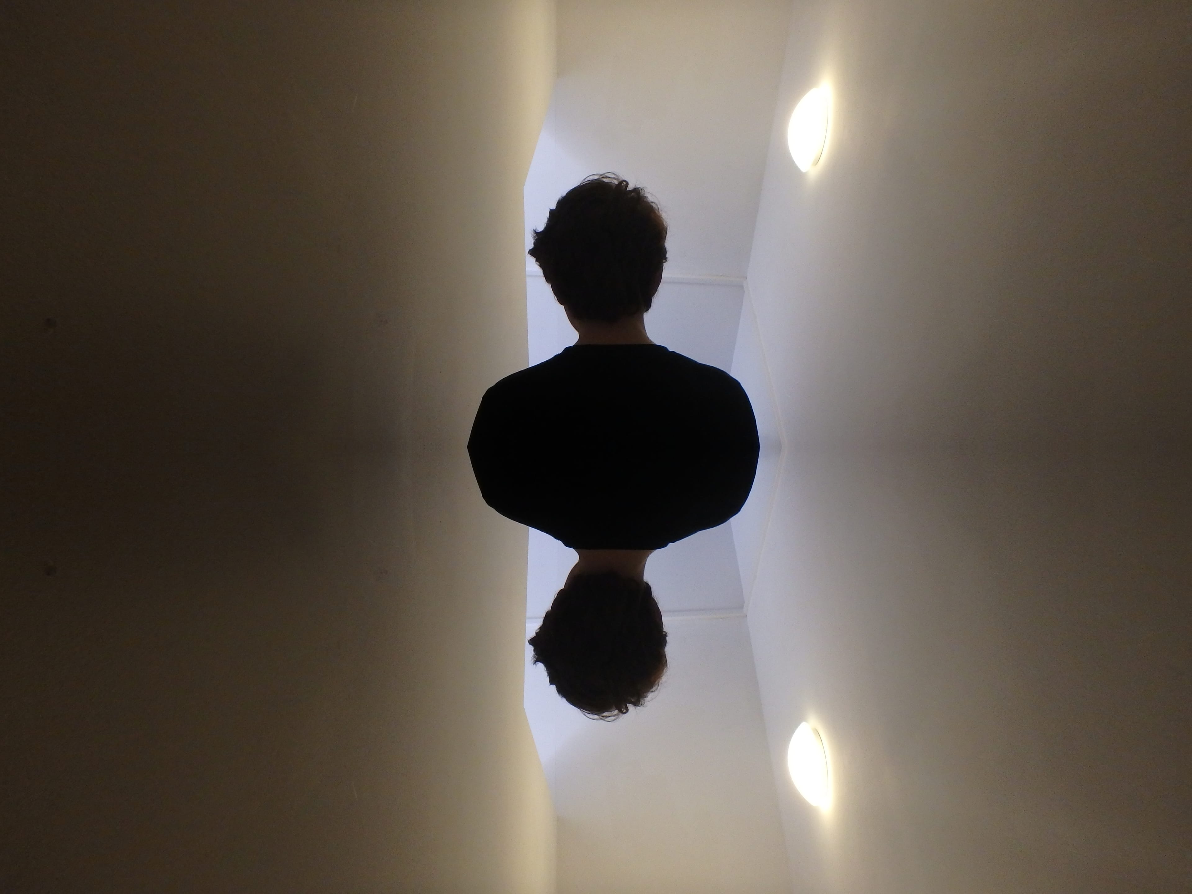 Shadow portrait of a person with back light