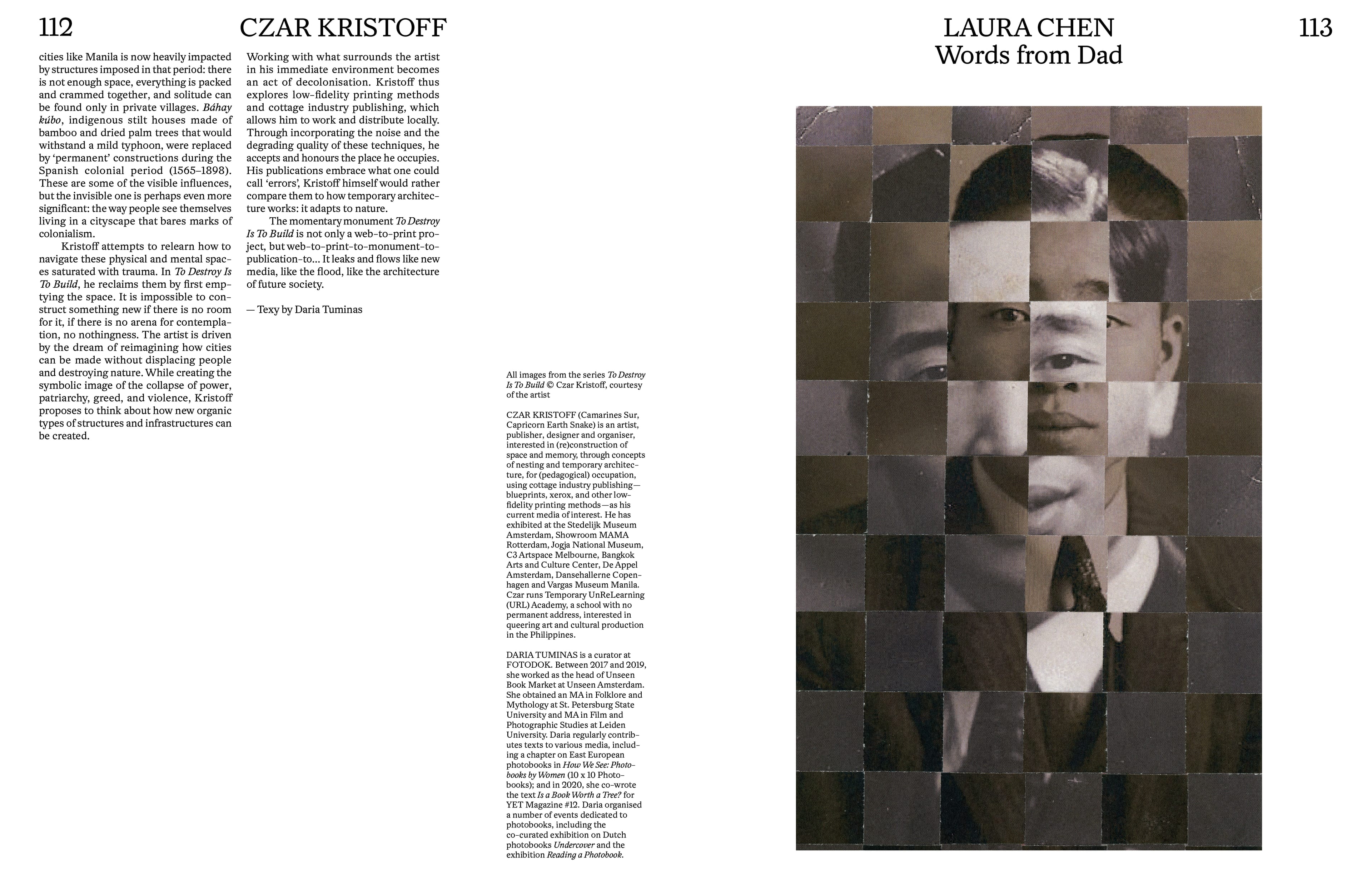 Spread text left photograph right