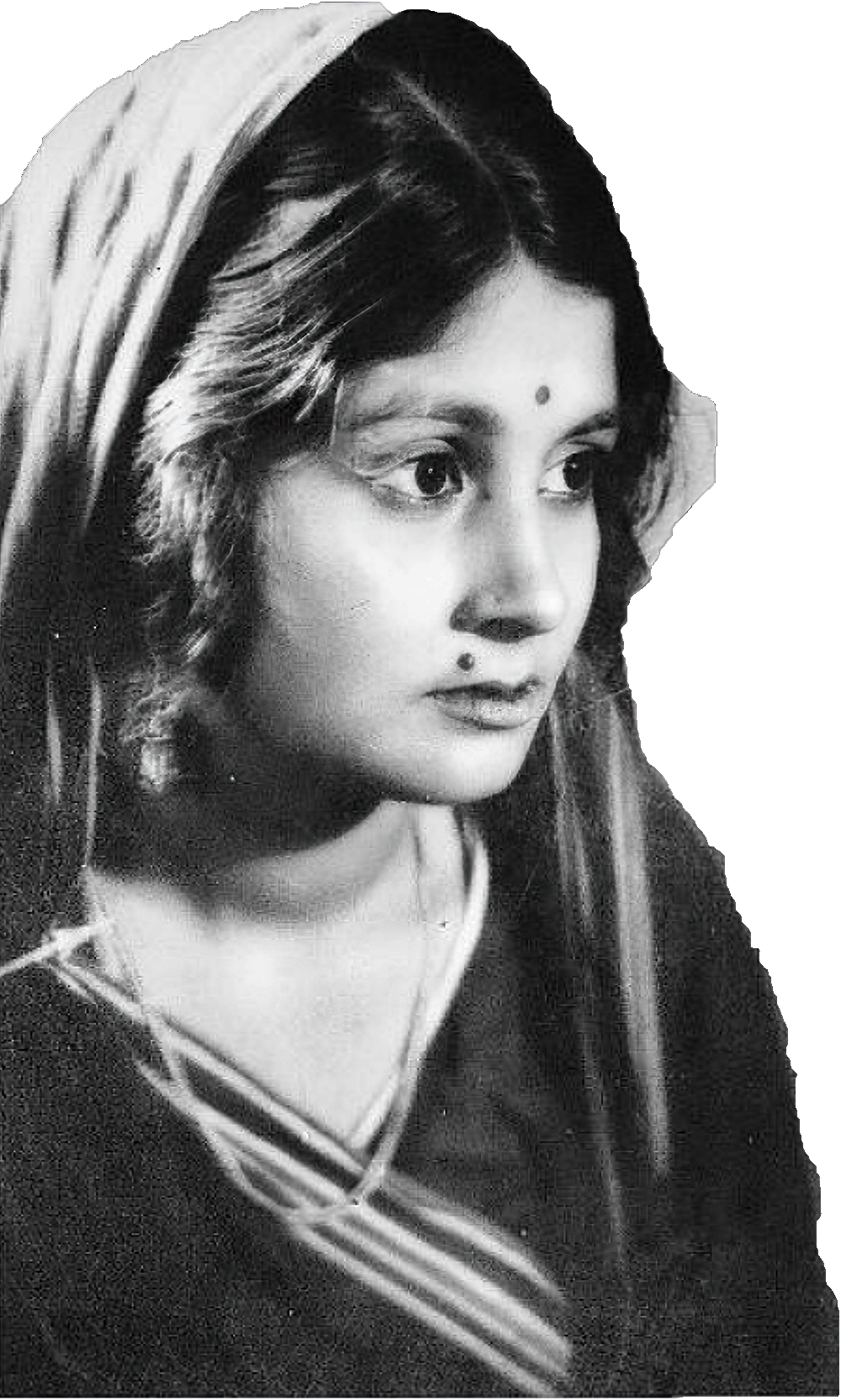 Black and white image of a woman. © Akshay Mahajan