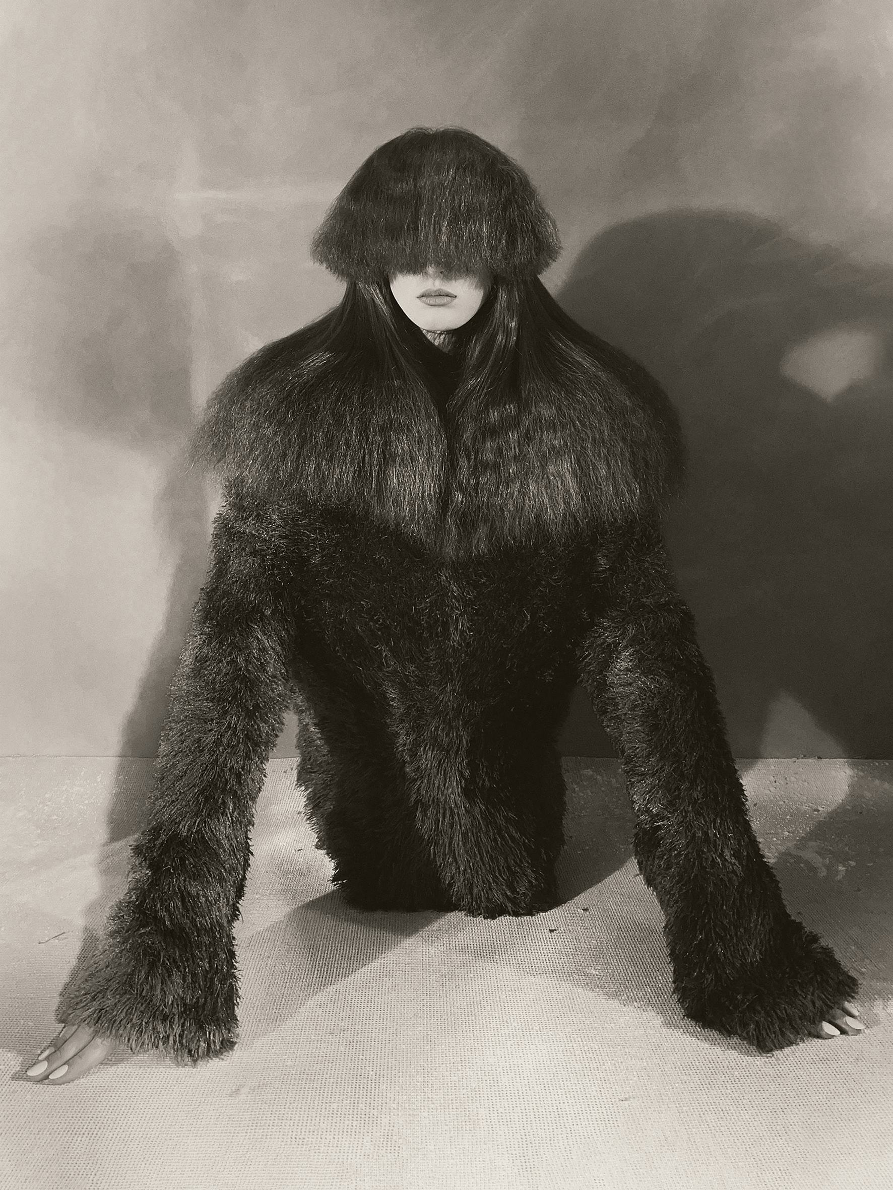 Mannequin with fur coat 