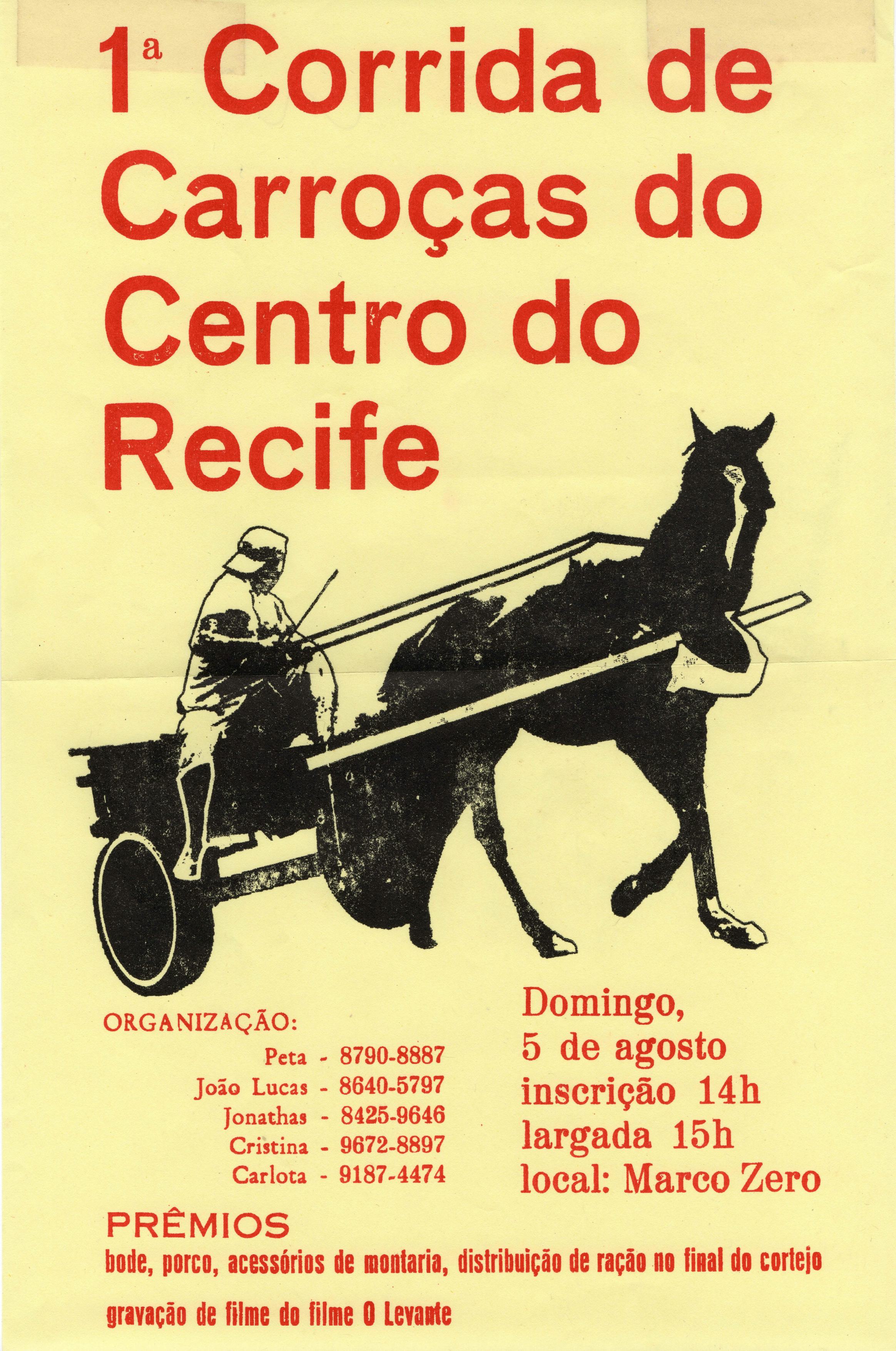 Pamphlet of 1ª Corrida de Carroças do Centro do Recife / O Levante, 2012 - 2014 C Jonathas de Andrade
