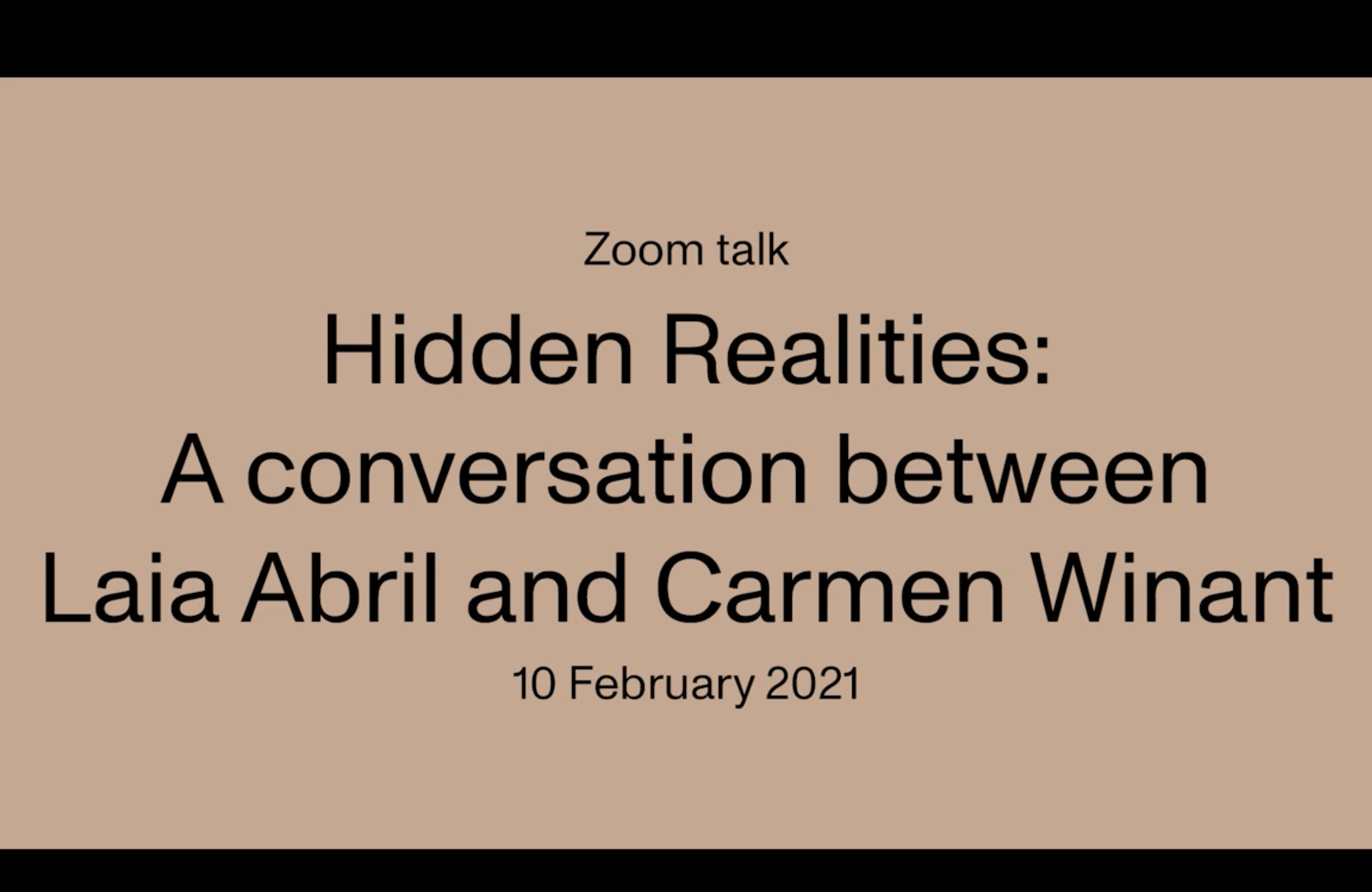 Video still Hidden Realities: A conversation between Laia Abril and Carmen Winant