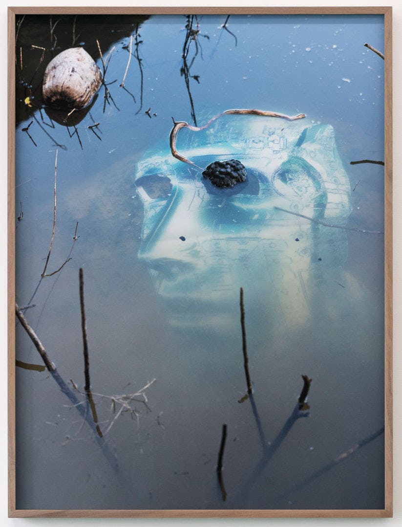 metal mask under water