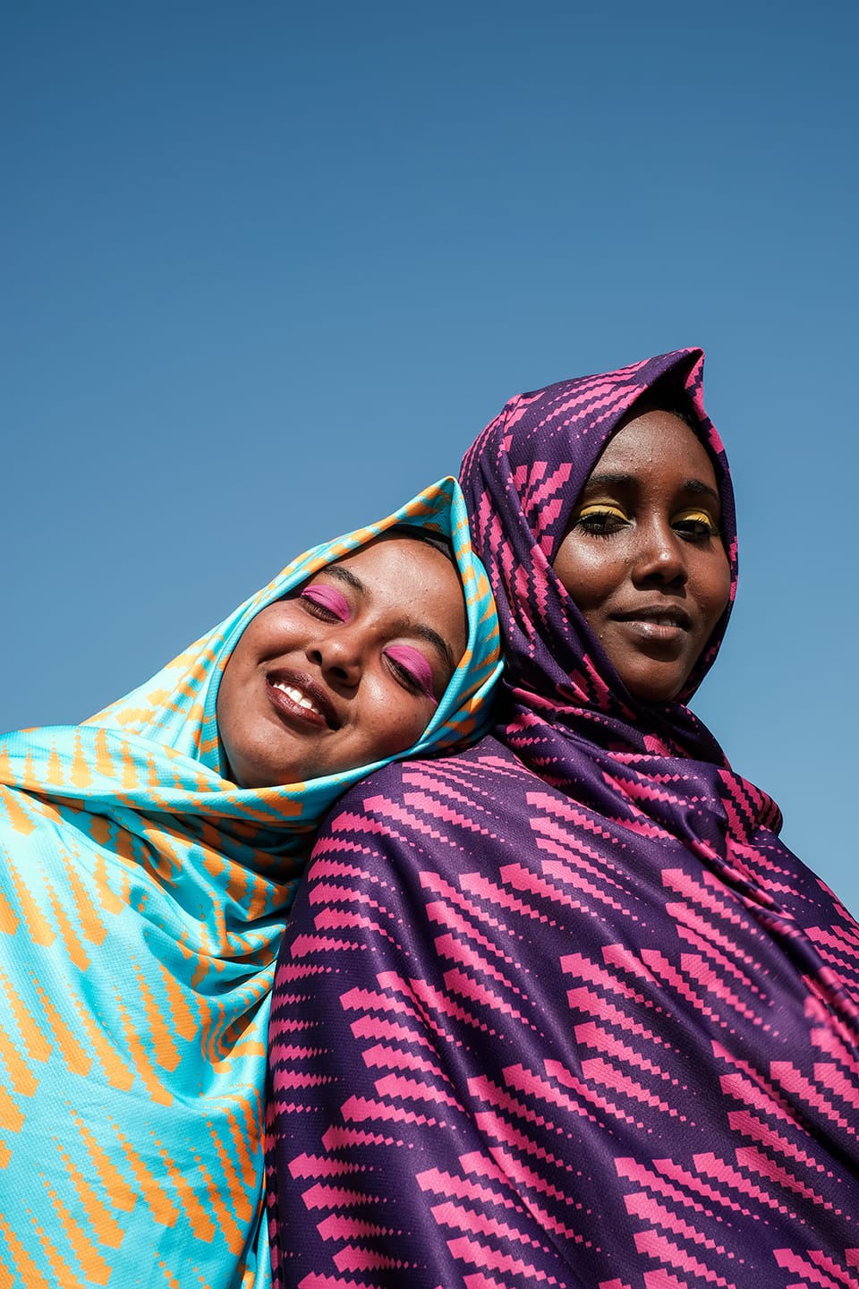 Two women smiling